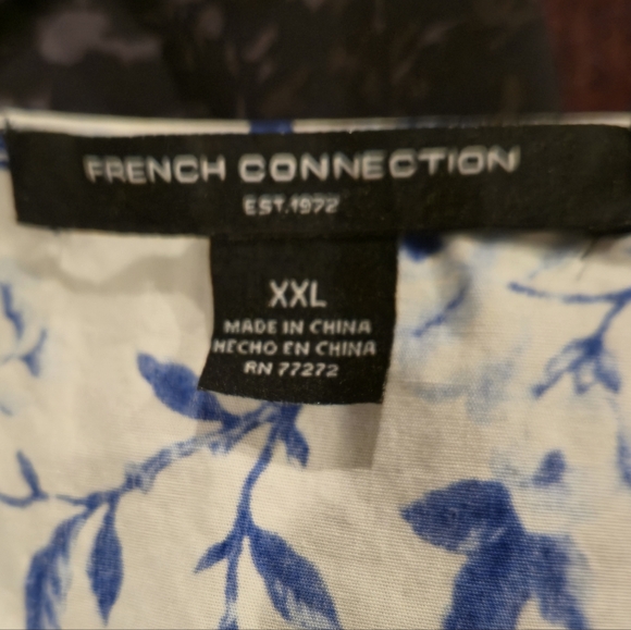 Floral Blue and White 100% Cotton Maxi Dress With Ruffle Hem - Picture 5 of 6